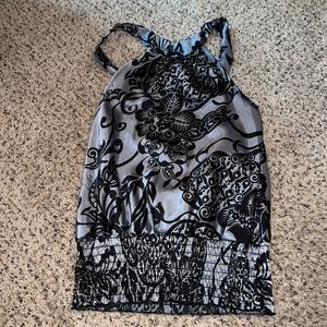 Black and gray halter top